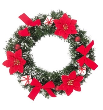 WIENIEC ŚWIĄTECZNY CZERWONY STROIK 40 cm GIRLANDA