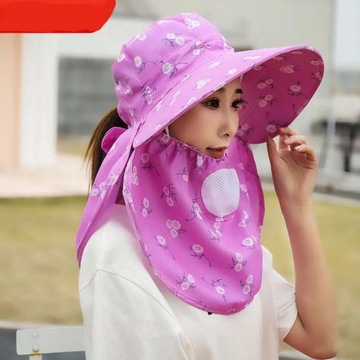 НовинкаЛетнее женское солнцезащитное покрытие из ледяного шелка для лица с полями для верховой езды на открытом воздухе