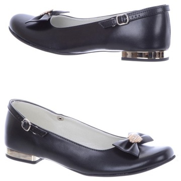 Элегантные балетки для причастия, черные 38