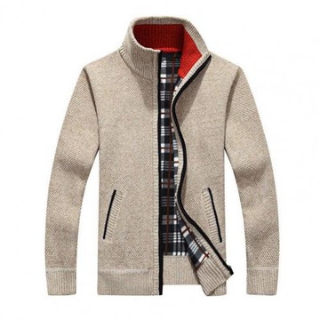Men Coat Solid Color Zipper Autumn Winter Loose St