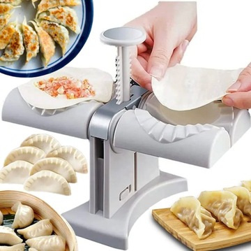 SOLIDNA PODWÓJNA MASZYNKA DO LEPIENIA PIEROGÓW 2x FORMA PIEROGARKA ZESTAW