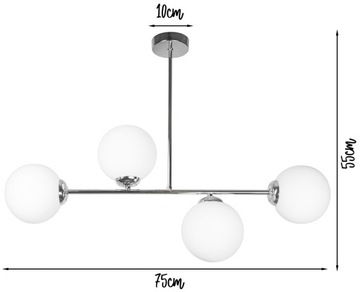ХРОМИРОВАННАЯ ПОТОЛОЧНАЯ ЛЮСТРА, СВЕТОДИОДНЫЕ ШАРИКИ