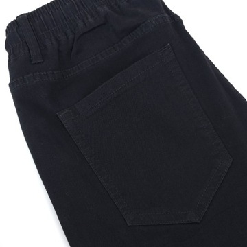 ДЖИНСОВЫЕ БРЮКИ мужские длинные, ЧЁРНЫЕ, ПРЯМЫЕ, с эластичным поясом на резинке, размер L