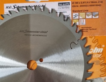 SCHUMACHER Tarcza pilarska piła 190x16mm 42z WIDIA