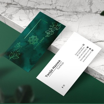 Визитки позолоченные, фольга soft touch + зеленая фольга, 100 шт + ДИЗАЙН!
