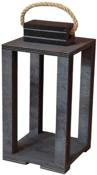 LATARNIA DREWNIANA LAMPION OZDOBA ŚLUB WESELE 36cm