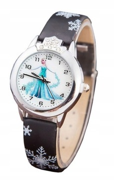 ZEGAREK DLA DZIECKA FROZEN ELSA ANNA CZARNY