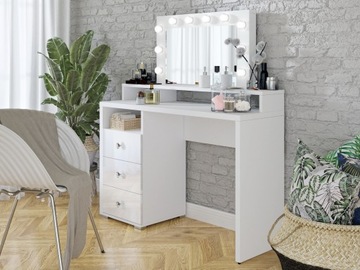 Stylowa toaletka Diva z lustrem BIAŁA z led