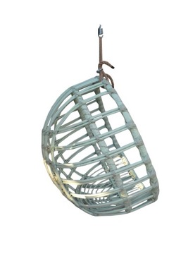 Huśtawka wiklinowa FOTEL WISZĄCY MIĘTA + poduszka