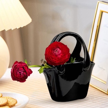 Керамическая Ваза Креативная Декоративная Сумочка Черная