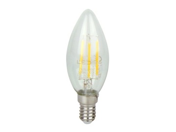 Żarówka LED E14 6W 2700K 720lm 230V FILAMENT szkło C35 ŚWIECZKA ciepła