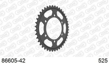 ZĘBATKA NAPĘDZANA TYŁ MOTO. STALOWA CZARNA