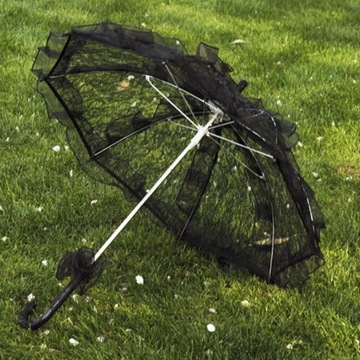 МИНИ-КРУЖЕВНОЙ ЗОНТ ЧЕРНЫЙ СВАДЕБНЫЙ ЗОНТ