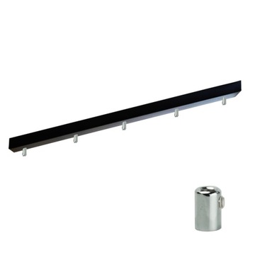 Prostokątna Podsufitka do lampy 115cm czarna chrom