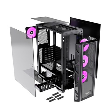 Корпус для ПК Preyon Nest Meshy+, черный, MIDI ATX 4 x ARGB