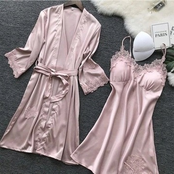TW SENSUAL АТЛАСНЫЙ ПИДЖАМНЫЙ КОМПЛЕКТ 5 ПРЕДМЕТОВ M 38