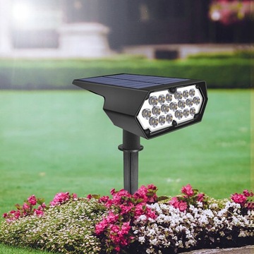 LAMPA SOLARNA OGRODOWA LED REFLEKTOR LAMPA 2 W 1