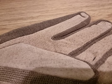 rękawiczki brązowe skórzano materiałowe damskie