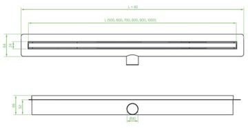 ODPŁYW LINIOWY 90CM CZARNY SLIM WĄSKI RUSZT STAL NIERDZEWNA LAVEO