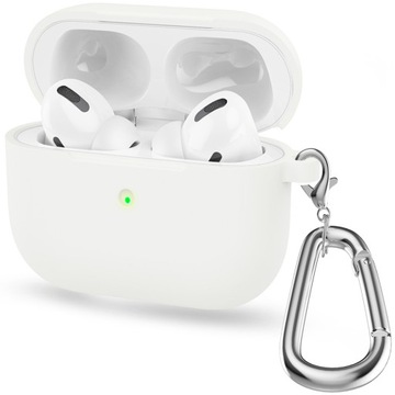 ETUI SILIKONOWE DO APPLE AIRPODS PRO 1 COVER CASE KARABIŃCZYK - WHITE
