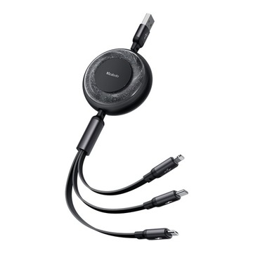 MCDODO USB-КАБЕЛЬ 3 В 1 С РАЗМАЧКОЙ USB-C LIGHTNING MICRO USB СВЕТЯЩИЙСЯ ЧЕРНЫЙ