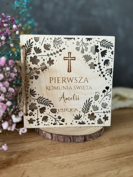 ПРИЧАСТНАЯ КАРТОЧКА СУВЕНИРЫ ПЕРВОГО СВЯТОГО ПРИЧАСТИЯ ПЕРСОНАЛИЗАЦИЯ ДЕРЕВО