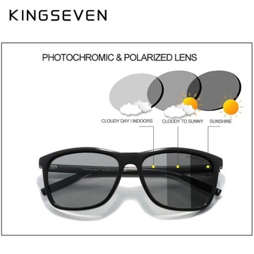 KINGSEVEN N7557 Алюминиевые мужские солнцезащитные очки, поляризационные фотохромные солнцезащитные очки