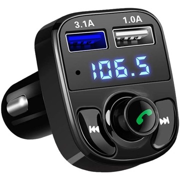 TRANSMITER BLUETOOTH FM MP3 SD ŁADOWARKA 2xUSB