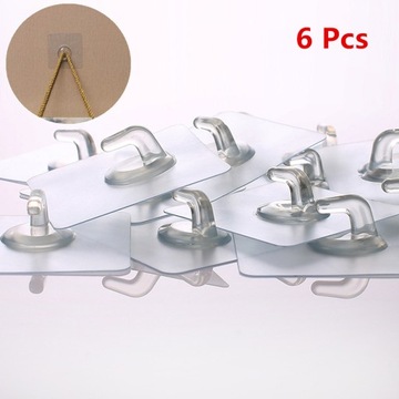 WIESZAK SAMOPRZYLEPNY 6 SZT. WIESZAKÓW Z HACZYKAMI