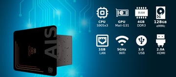 Linux BOX Ubuntu - 4 GB RAM 128 GB eMMC, lepsze niż Raspberry