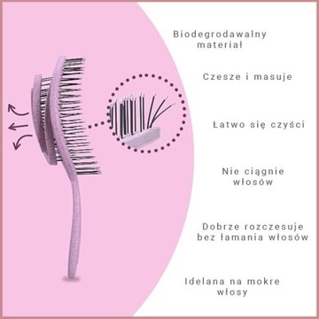 Биоразлагаемая спиральная щетка для волос YEYE, розовая