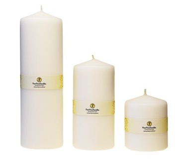 ŚWIECZKI ZESTAW ŚWIEC KLUBOWYCH 3 SZT 7, 12, 20CM