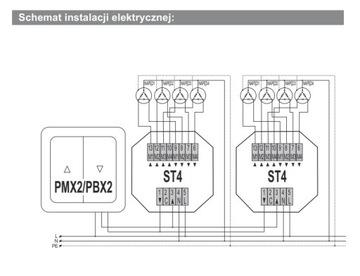 STEROWNIK PRZEKAŹNIK DO OBSŁUGI 4 NAPĘDÓW SILNIKÓW ROLET ZEWNĘTRZNYCH ST4