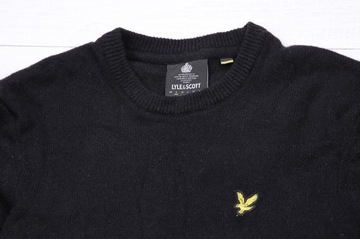 Lyle&Scott SWETER ORYGINALNY MESKI WOOL Czarny z Logo J NEW SM