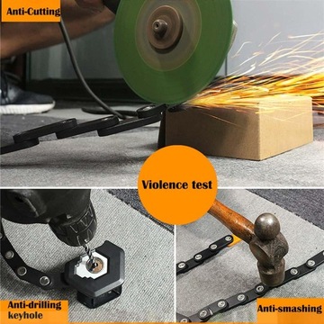 Складной велосипедный замок Складной замок с цепочкой и тросом с 3 ключами