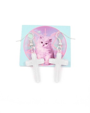 Серьги Krzyży Pastel белый готический гот готик