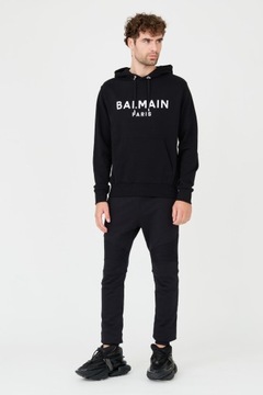 BALMAIN Czarna bluza Printed Hoodie XXL