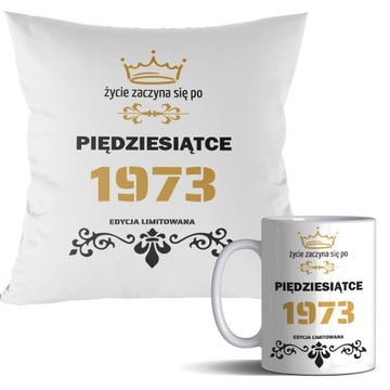 ZESTAW PODUSZKA + KUBEK PREZENT 50 40 30 URODZINY