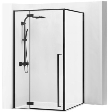 KABINA PRYSZNICOWA BLACK CZARNA NAROŻNA FARGO 90x90 REA