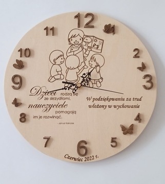 Zegar na zakończenie roku Drewno 30 cm