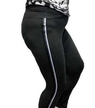 ELASTYCZNE LEGGINSY LAMPAS SREBRO 2 3XL 4XL 46 48 50