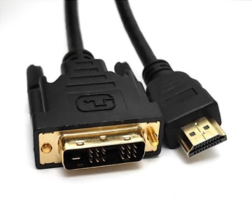 Kabel HDMI-DVI/DVI-HDMI, 2M, M/M, Full HD, GOLD