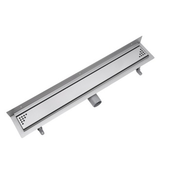 Odpływ liniowy PRZYŚCIENNY VOGI Quadro 70 cm NISKI SYFON fi 50 stal