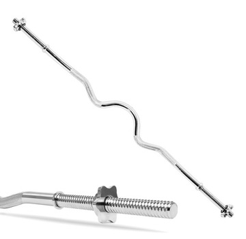 GRYF MOCNO ŁAMANY GWINTOWANY SZTANGA 120CM 25MM STALOWY CHROMOWANY CROSSFIT