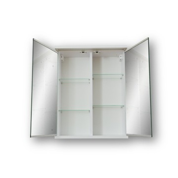 Szafka do łazienki biała, z lustrem, LED, 60cm