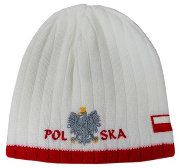 Czapka zimowa zimówka kibica Polska :: gruby splot :: wzór G16