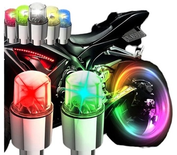 ŚWIECĄCE WENTYLE LED- NAKRETKI -ZAWORKI- -WENTYLKI 2 SZT MULTIKOLOR LED