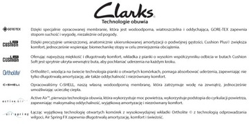 CLARKS Buty sportowe damskie Floura Mix błękitne skórzane oddychające 37,5