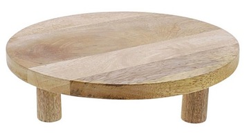 DREWNIANA TACA NÓŻKI DEKORACYJNA DREWNO MANGO 28cm