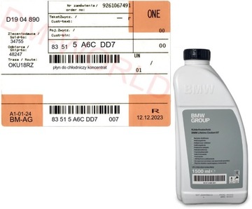 Nowy oryginalny OE BMW koncentrat płyn do chłodnicy BMW z ASO
